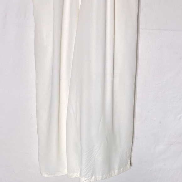 Vintage Diamond Tea Gown Cream Sleeveless Cropped Wide Leg Culotte Jumpsuit M - Picture 6 of 16
